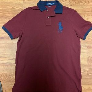 Burgundy Big pony Polo Ralph Lauren classic fit